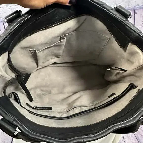 Vince Camuto Black Quilted Leather Tote Bag - Picture 8 of 9